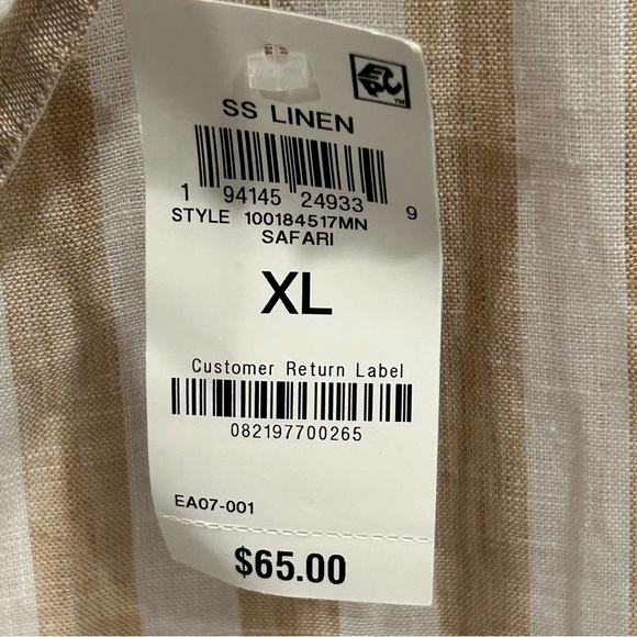 Club Room Luxury 100% Linen Men’s Button Down Shirt Size XL NEW WITH TAGS - Picture 6 of 8